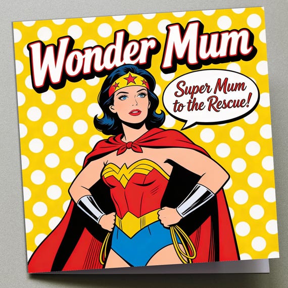 Personalised Retro Mum Mother's Day Card – Comic Style Greeting