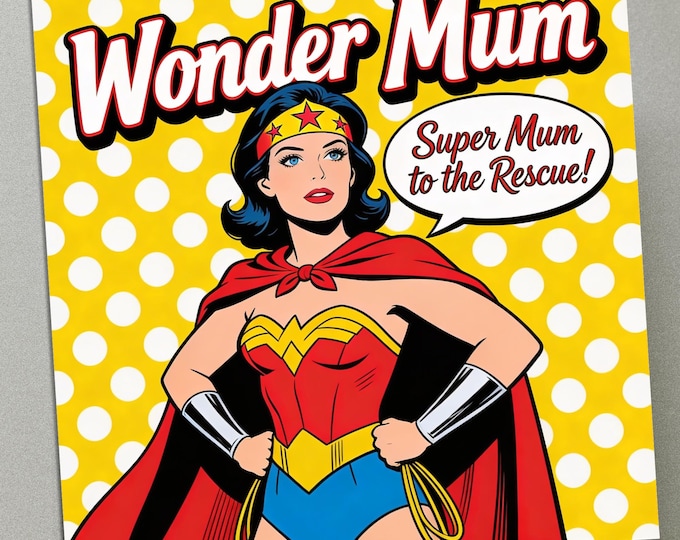 Personalised Retro Mum Mother's Day Card – Comic Style Greeting