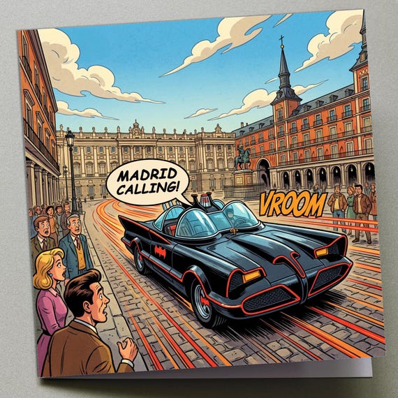 Personalised Birthday Card - Batman in Madrid