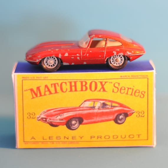 Vintage Matchbox Lesney No 32b Jaguar XKE 1962 With Reproduction
