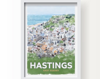 Hastings Seaside Town East Sussex Fine Art Print & Greetings Card