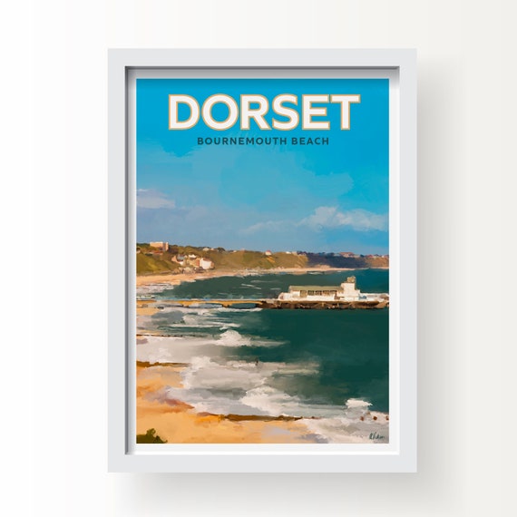 Dorset Bournemouth Beach Fine Art Print, Greetings Card & Postcard