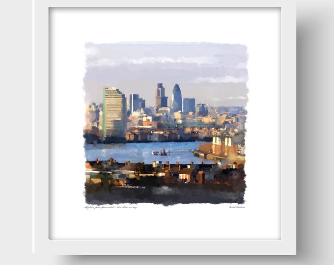 Skyline from Greenwich London Art Print & Greetings Card