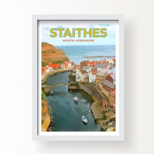 Staithes Nort Yorkshire Fine Art Print & Wenskaart