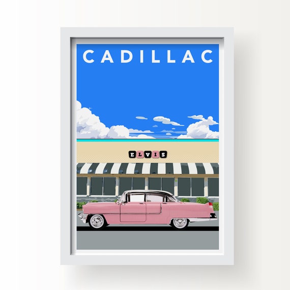 Elvis Cadillac 1955 / American Dinner Art Print