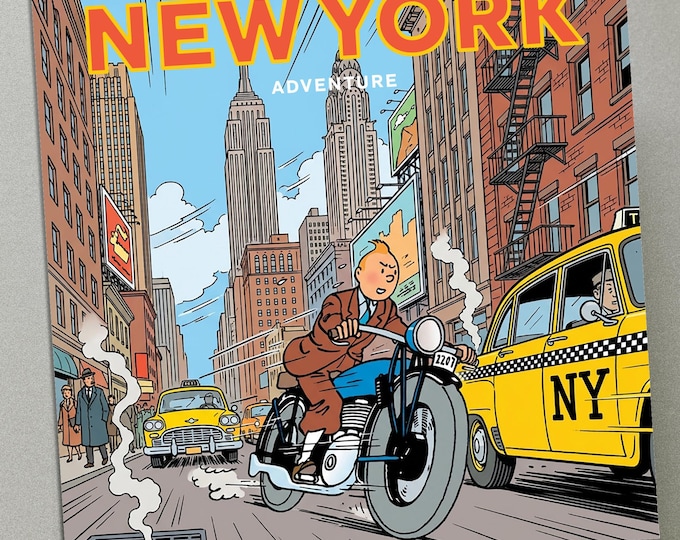 Personalised Greetings Card - Tintin in New York