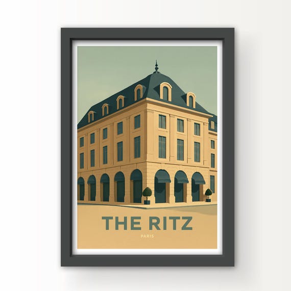 The Ritz Hotel, Paris Art Print and Greetings Card