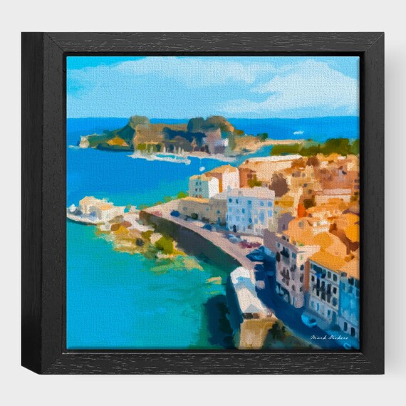 Corfu Old Town, Greece - Framed Printed Canvas