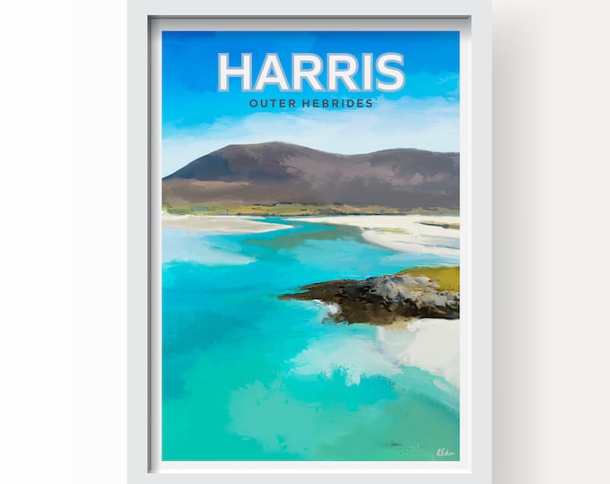 Isle of Harris Luskentyre Beach Outer Hebrides Fine Art Print, Greetings Card & Postcard