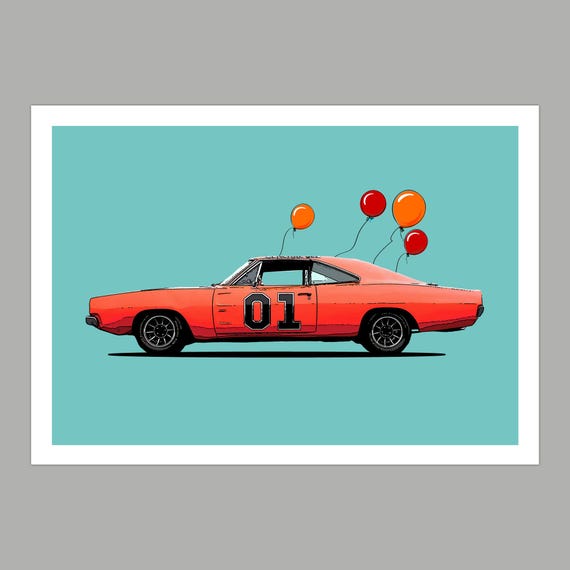 Birthday Dukes of Hazard Greetings Card