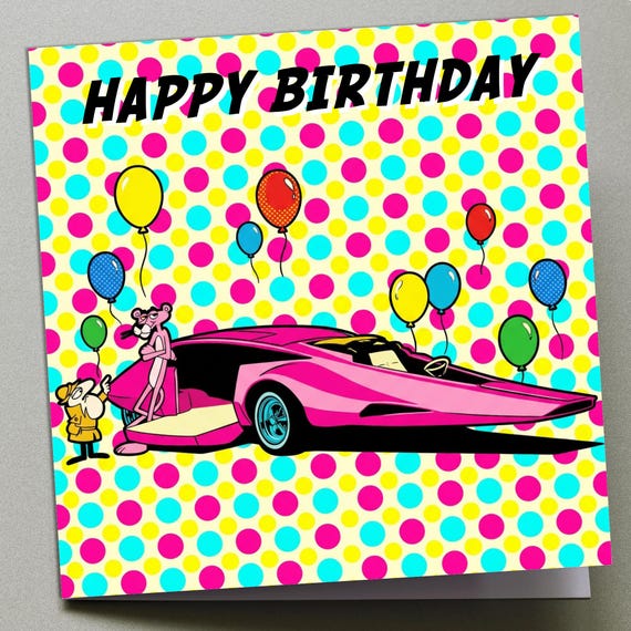 Personalised Birthday Card - Pink Panther
