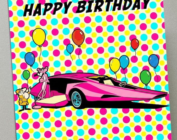 Personalised Birthday Card - Pink Panther