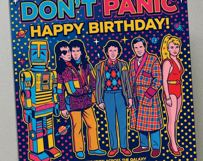 Personalised Birthday Card - The Hitch Hiker's Guide to the Galaxy