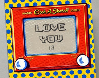 Personalised Birthday Card - Valentine's Day Etch A Sketch