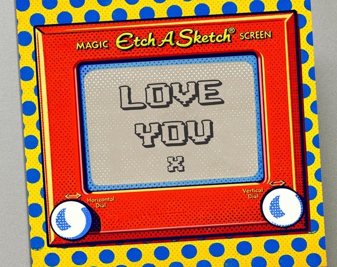 Personalised Birthday Card - Valentine's Day Etch A Sketch