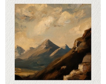 Vintage Scottish Scene Oil Painting Fine Art Print & Greetings Card