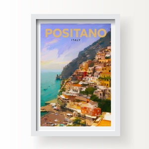 Positano Italia Stampa d'arte e biglietto d'auguri
