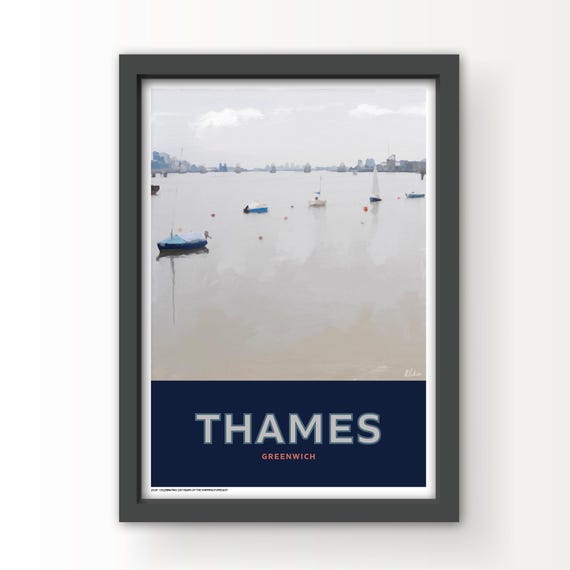 The Shipping Forecast Art Print Poster and Greetings Card - Thames