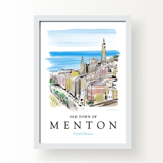 Old Town of Menton Art Print