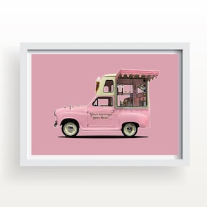 Ice Cream Van Art print and Greetings Card