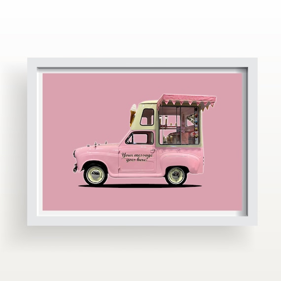 Ice Cream Van Art print and Greetings Card