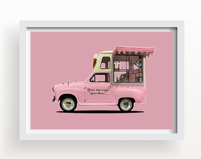 Ice Cream Van Art print and Greetings Card