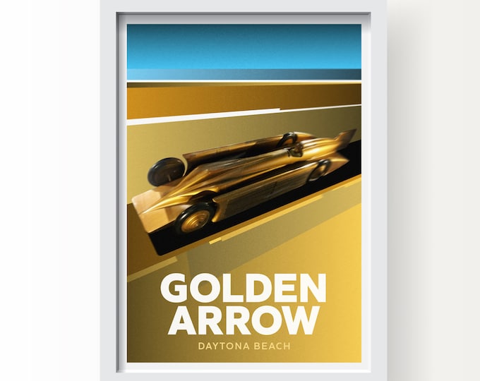 Golden Arrow Daytona Beach, Art Print
