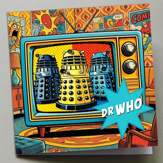 Personalised Birthday Card - Dr Who Retro TV