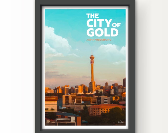 The City of Gold Johannesburg Art Print Poster and Greetings Card