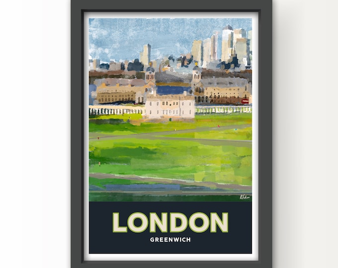 Greenwich London Poster Art Print & Greetings Card