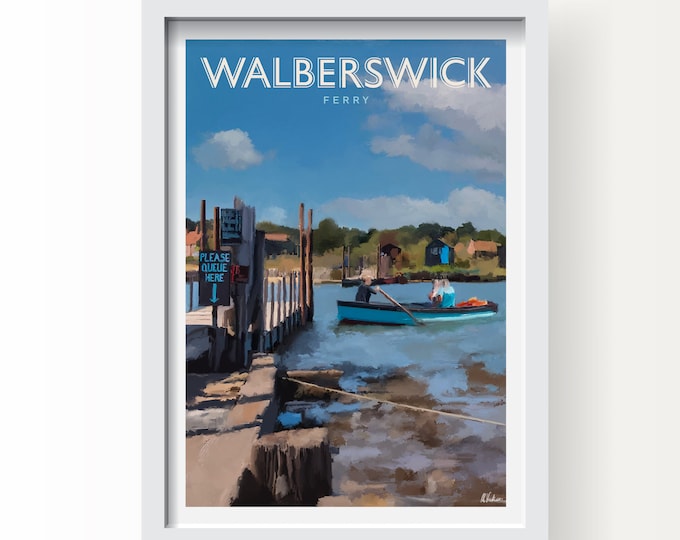 Walberswick Ferry Suffolk Fine Art Print & Greetings Card