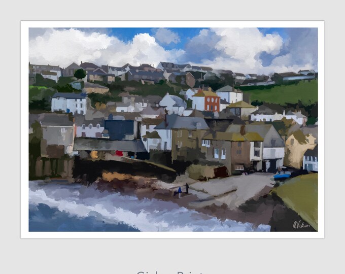 Port Isaac Cornwall Original Oil Painting Giclee Print Wall Art