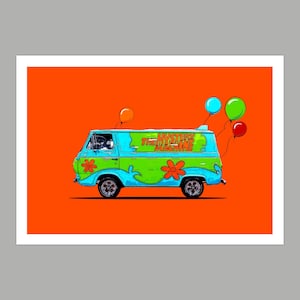 Tarjeta de felicitación de cumpleaños de Scooby-Doo para la furgoneta