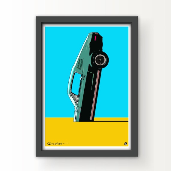 Bullitt Icon Ford Mustang Art Print and Greetings Card