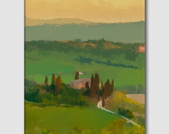 Val d Orcia Tuscany Original Oil Painting Digital Canvas Wall Art