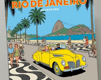 Tarjeta de felicitación personalizada - Tintín en Río de Janeiro