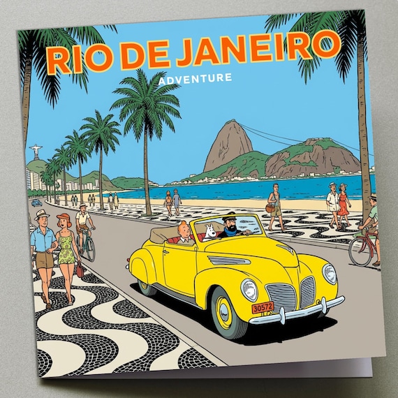 Personalised Greetings Card - Tintin in Rio de Janeiro