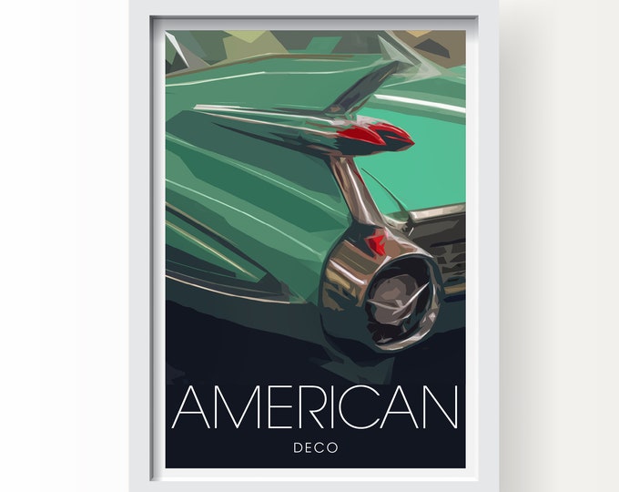 American Classic Car Deco Art Print
