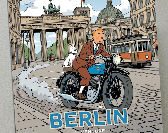 Personalised Greetings Card - Tintin in Berlin