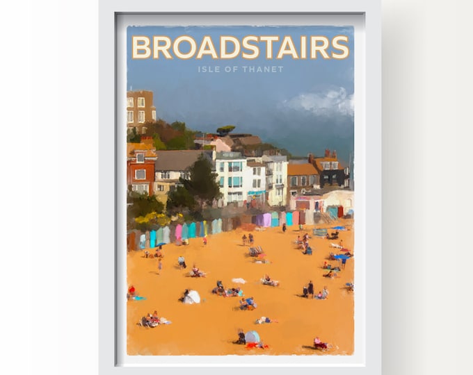 Broadstairs seaside town Fine Art Print, Greetings Card & Postcard