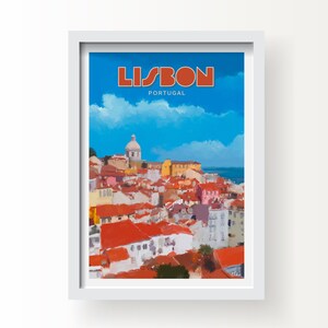 Lisbona, Portogallo Stampa artistica e biglietto d'auguri