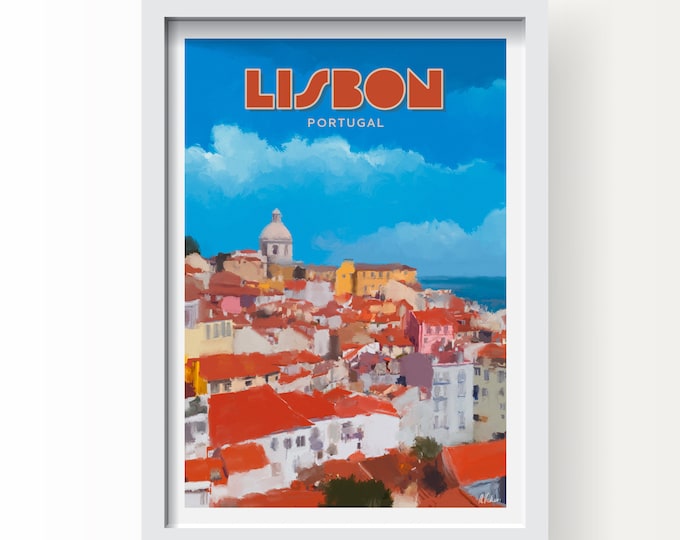 Lisbon, Portugal Art print and Greetings Card