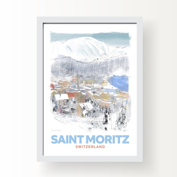 St. Moritz Schweiz Kunstdruck