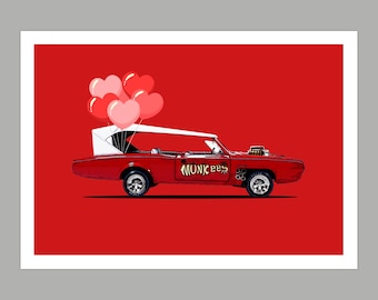 Monkees Monkeemobile Valentine's Day Greetings Card