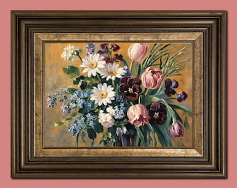 Instant Digital Download image of Vintage Flowers Abstract No. 3