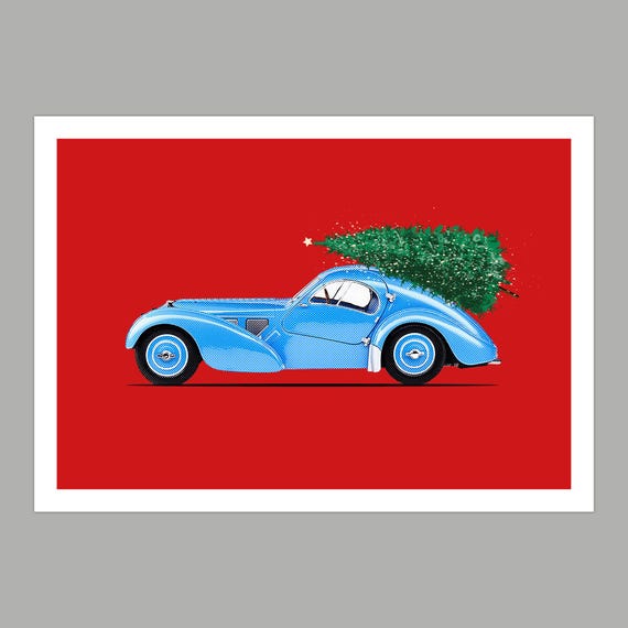 Bugatti Atlantic Christmas Greetings Card