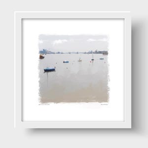 Stampa artistica e biglietto d'auguri Greenwich Riverside London