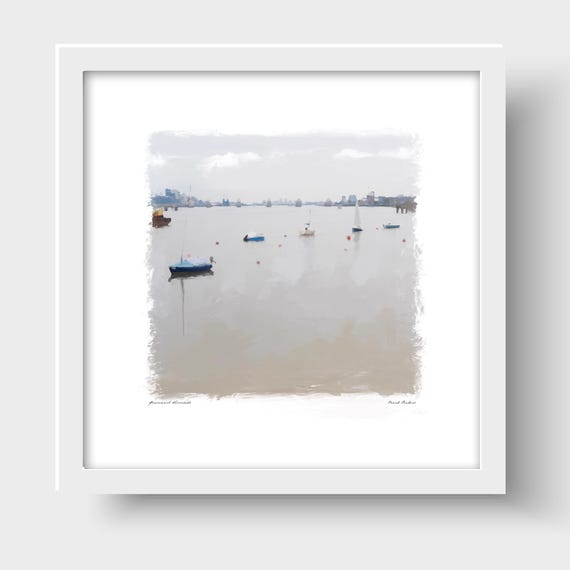 Greenwich Riverside London Art Print & Greetings Card