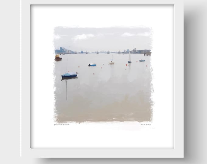 Greenwich Riverside London Art Print & Greetings Card
