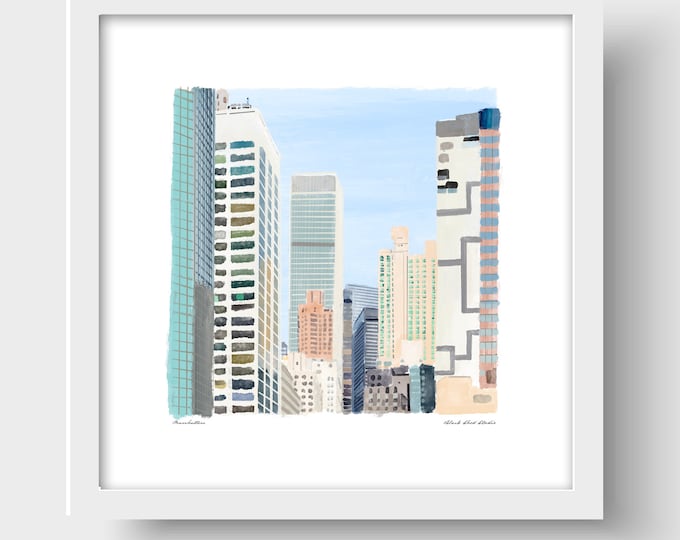 Manhattan No.1, New York Art Print & Greetings Card